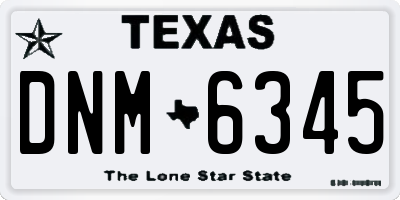 TX license plate DNM6345
