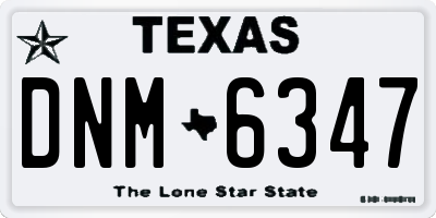 TX license plate DNM6347