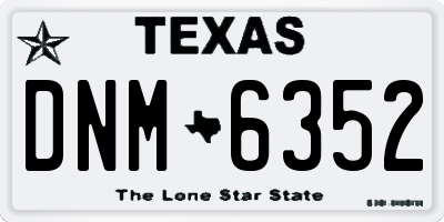 TX license plate DNM6352