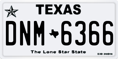 TX license plate DNM6366