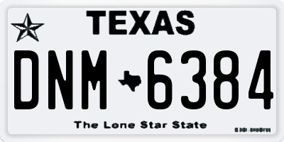 TX license plate DNM6384