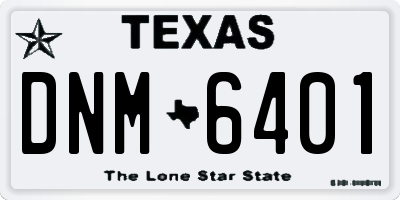 TX license plate DNM6401