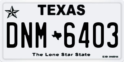 TX license plate DNM6403