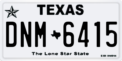 TX license plate DNM6415