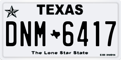 TX license plate DNM6417