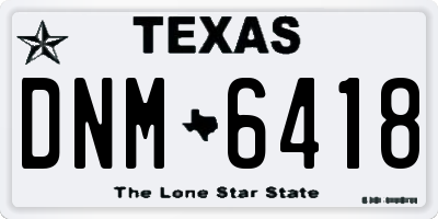 TX license plate DNM6418