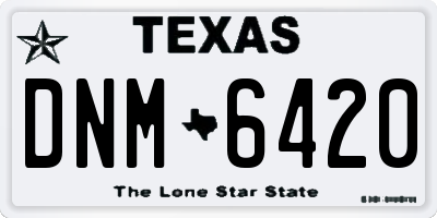 TX license plate DNM6420