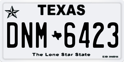 TX license plate DNM6423