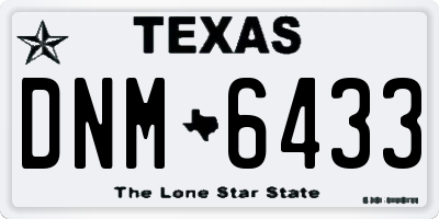 TX license plate DNM6433