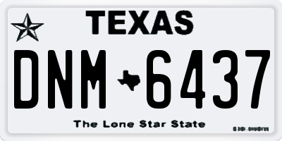 TX license plate DNM6437