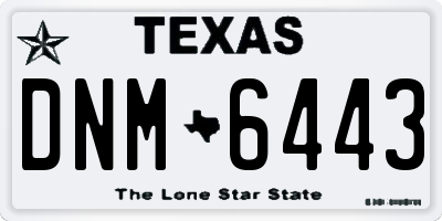 TX license plate DNM6443
