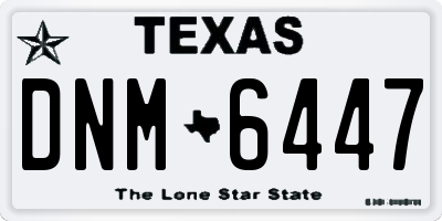 TX license plate DNM6447