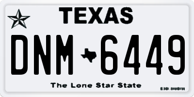 TX license plate DNM6449