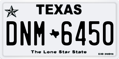 TX license plate DNM6450