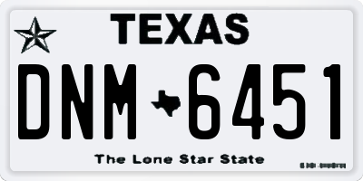 TX license plate DNM6451