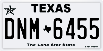 TX license plate DNM6455