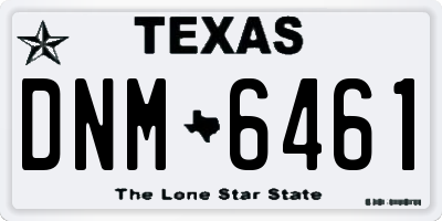 TX license plate DNM6461