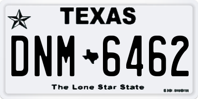 TX license plate DNM6462