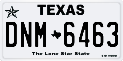 TX license plate DNM6463