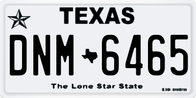 TX license plate DNM6465