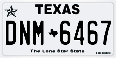 TX license plate DNM6467