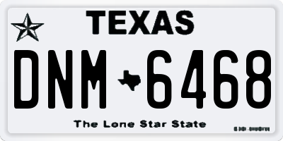 TX license plate DNM6468