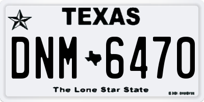 TX license plate DNM6470