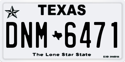 TX license plate DNM6471