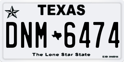 TX license plate DNM6474