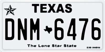 TX license plate DNM6476