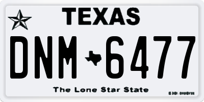 TX license plate DNM6477