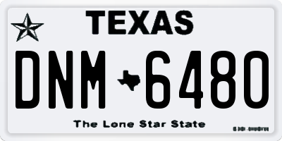 TX license plate DNM6480