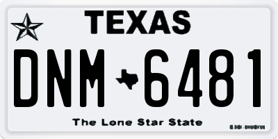 TX license plate DNM6481