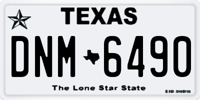 TX license plate DNM6490