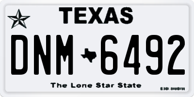 TX license plate DNM6492