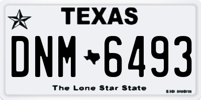 TX license plate DNM6493