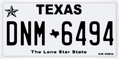 TX license plate DNM6494