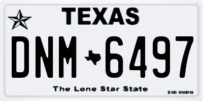 TX license plate DNM6497