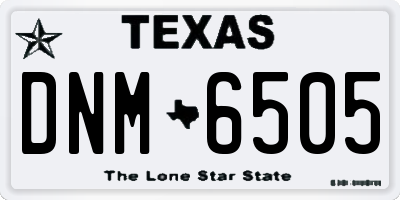 TX license plate DNM6505