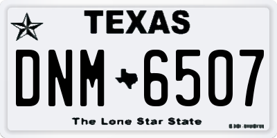 TX license plate DNM6507