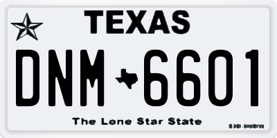TX license plate DNM6601