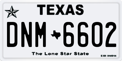 TX license plate DNM6602