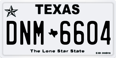 TX license plate DNM6604