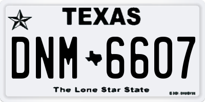TX license plate DNM6607