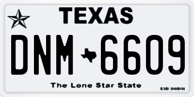 TX license plate DNM6609