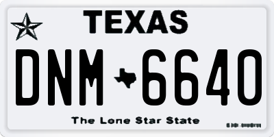 TX license plate DNM6640