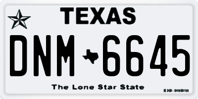 TX license plate DNM6645