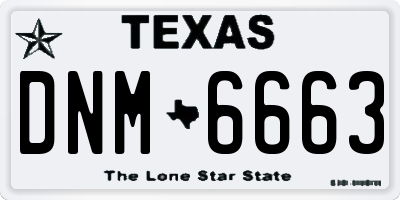 TX license plate DNM6663