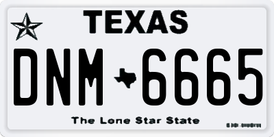 TX license plate DNM6665