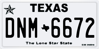 TX license plate DNM6672